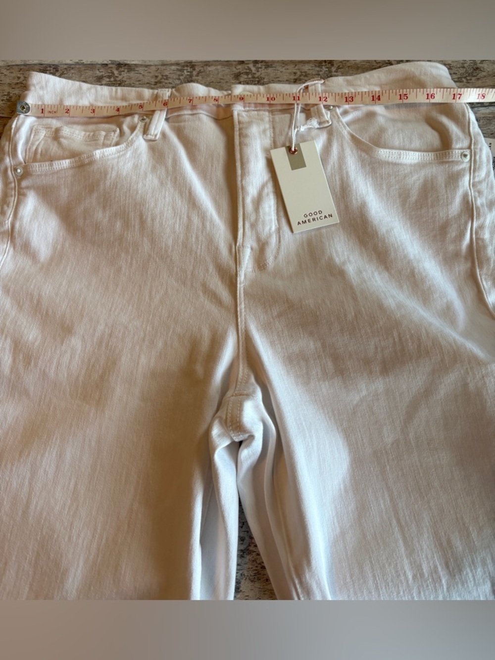 NEW w/Tags Good American Good Legs Crop White High-Rise Jeans Size 16 - Picture 12 of 13